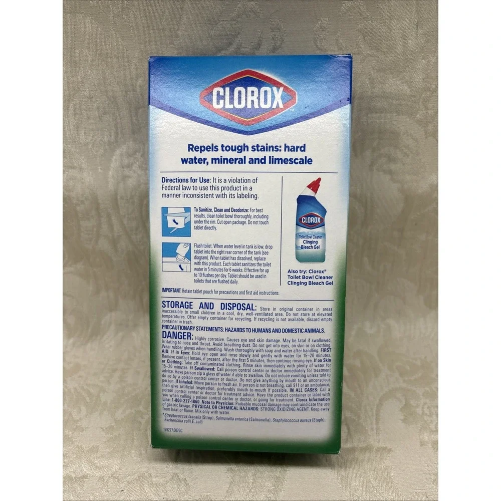 Clorox Bleach Automatic Toilet Bowl Cleaner Tablets, 4 Pack